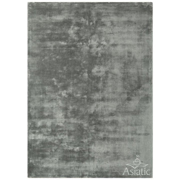 Katherine Carnaby Chrome Luxury Modern Plain Distressed Tonal Metallic Shimmer Hand-Woven High-Density Heavyweight Soft Textured Silky Viscose Zinc Grey Rug-Asiatic Carpets-Rug Love - The Most Loved Rug Store